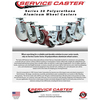 Service Caster 6 Inch Poly on Aluminum Caster Set with Roller Bearings 2 Swivel Lock 2 Rigid SCC-30CS620-PAR-BSL-2-R-2